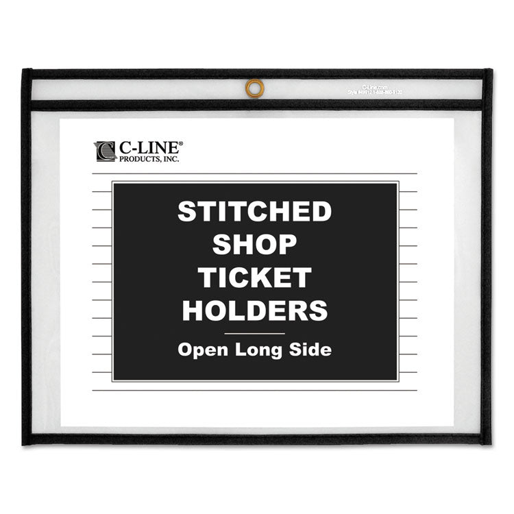 C-Line - Shop Ticket Holders, Stitched, Both Sides Clear, 75 Sheets, 12 x 9, 25/Box