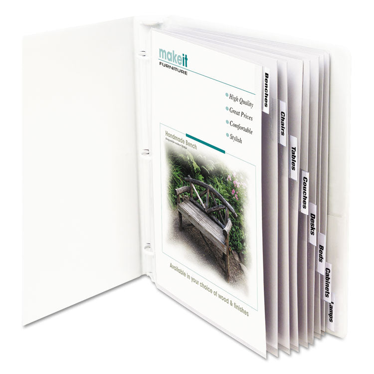 C-Line - Sheet Protectors with Index Tabs, Clear Tabs, 2", 11 x 8.5, 8/Set