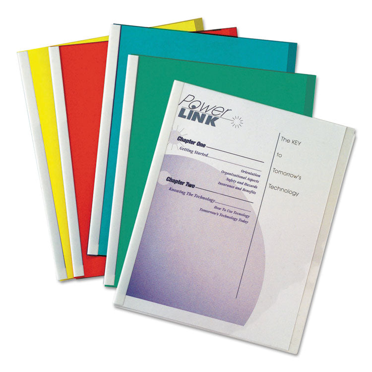 C-Line - Vinyl Report Covers, 0.13" Capacity, 8.5 x 11, Clear/Assorted, 50/Box