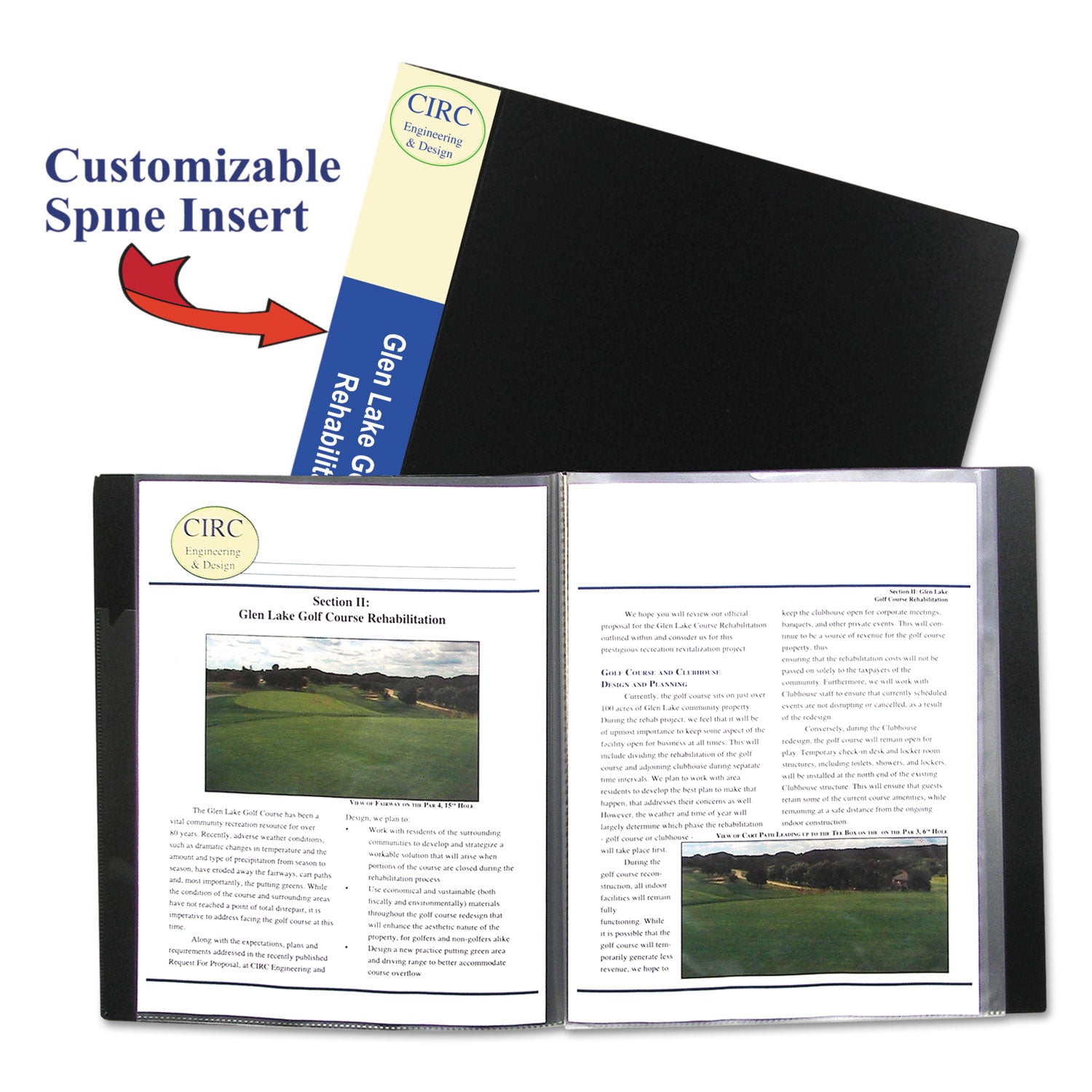 Bound Sheet Protector Presentation Book, 24 Letter-Size Sleeves, Black