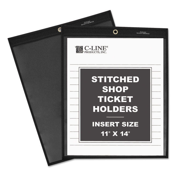 C-Line - Shop Ticket Holders, Stitched, One Side Clear, 75 Sheets, 11 x 14, 25/BX