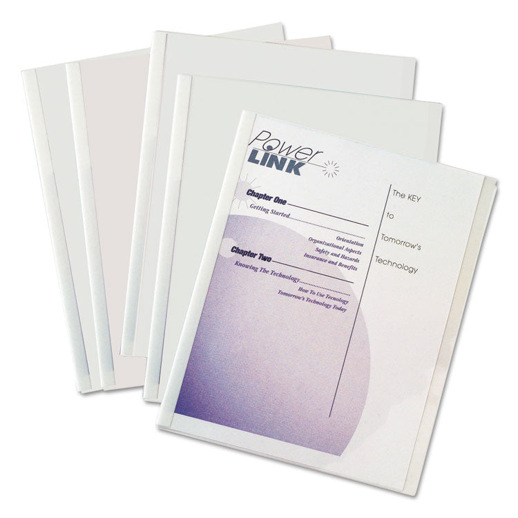 C-Line - Vinyl Report Covers with Binding Bars, 0.13" Capacity,  8.5 x 11, Clear/Clear, 50/Box