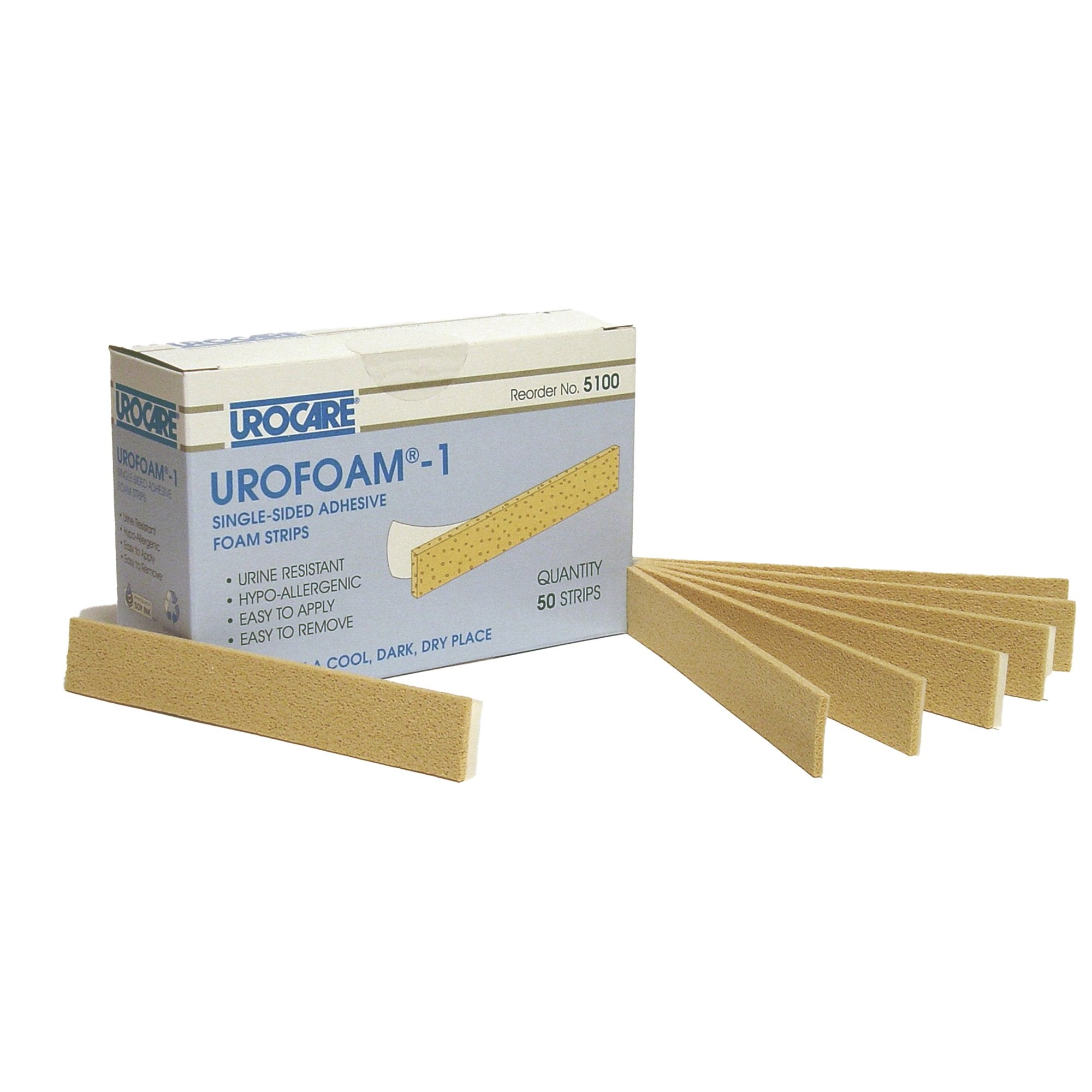 Urocare Products - Adhesive Foam Strips Urofoam® 1 Sided, NonSterile, 0.09 X 1 X 5.75 Inch [1/EA]