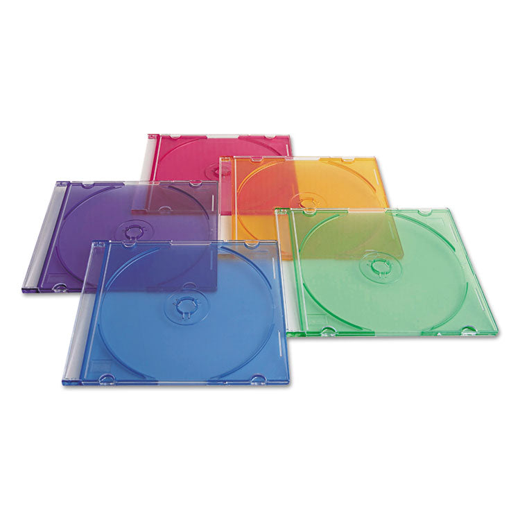 Verbatim - CD/DVD Slim Case, Assorted Colors, 50/Pack