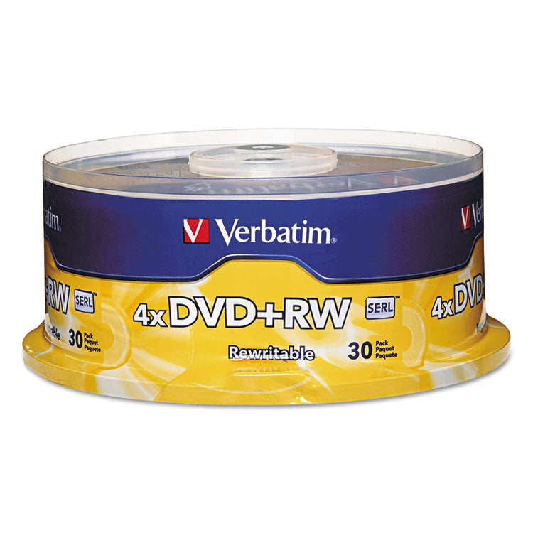 Verbatim - DVD-RW Rewritable Disc, 4.7 GB, 4x, Spindle, Silver, 30/Pack