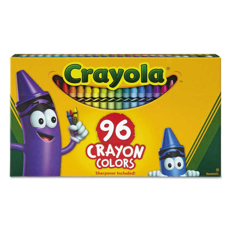 Crayola - Classic Color Crayons in Flip-Top Pack with Sharpener, 96 Colors/Pack