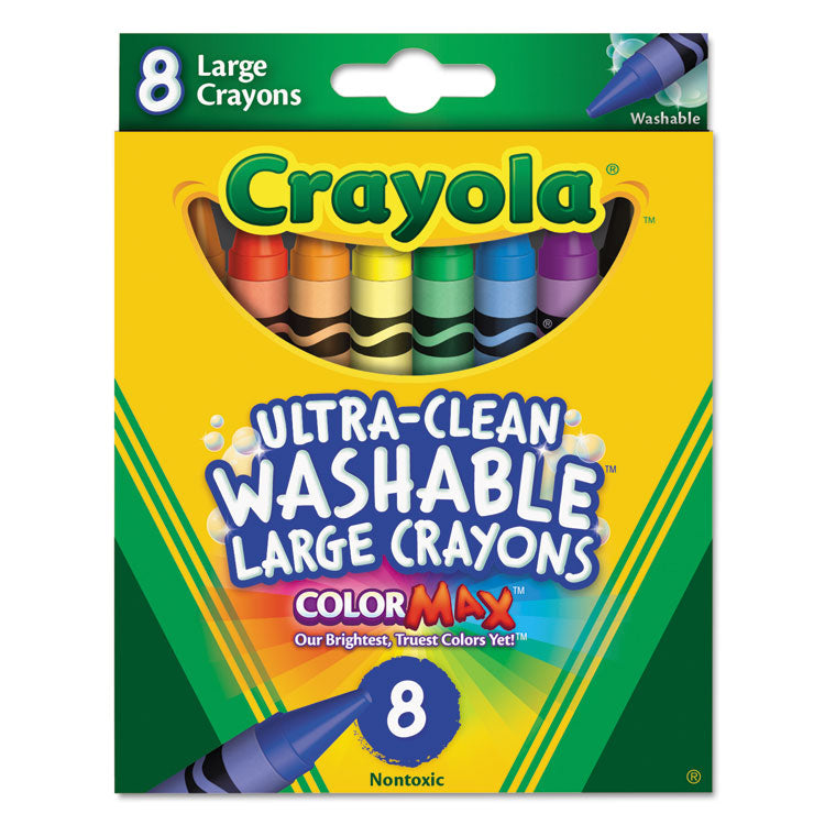 Crayola - Ultra-Clean Washable Crayons, Large, 8 Colors/Box