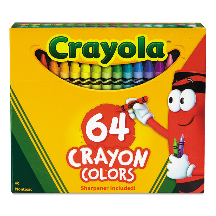 Crayola - Classic Color Crayons in Flip-Top Pack with Sharpener, 64 Colors/Pack