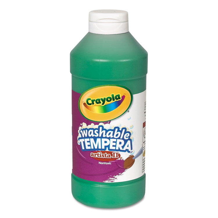 Crayola - Artista II Washable Tempera Paint, Green, 16 oz Bottle