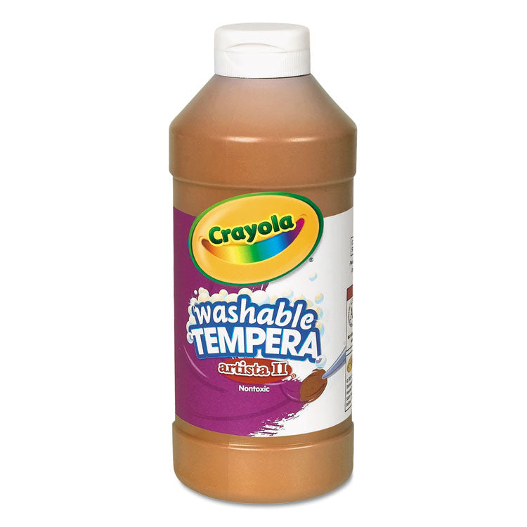 Crayola - Artista II Washable Tempera Paint, Brown, 16 oz Bottle