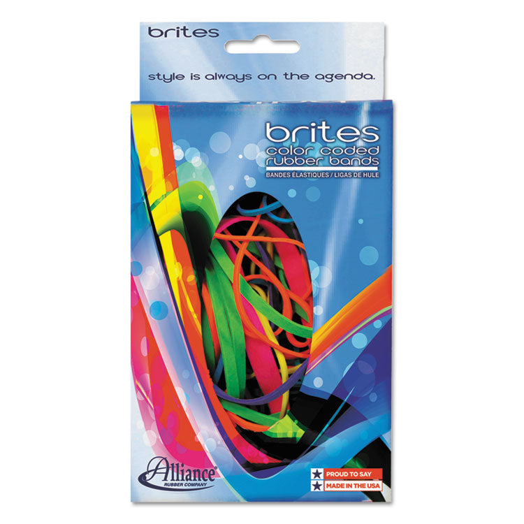 Alliance - Brites Pic-Pac Rubber Bands, Size 54 (Assorted), 0.04" Gauge, Assorted Colors, 1.5 oz Box, Band-Count Varies