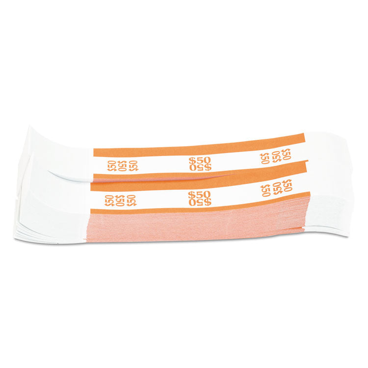 Pap-R Products - Currency Straps, Orange, $50 in Dollar Bills, 1000 Bands/Pack