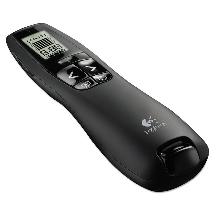 Logitech - R800 Wireless Laser Presentation Remote w/LCD Display, Class 2, 100 ft Range, Matte Black