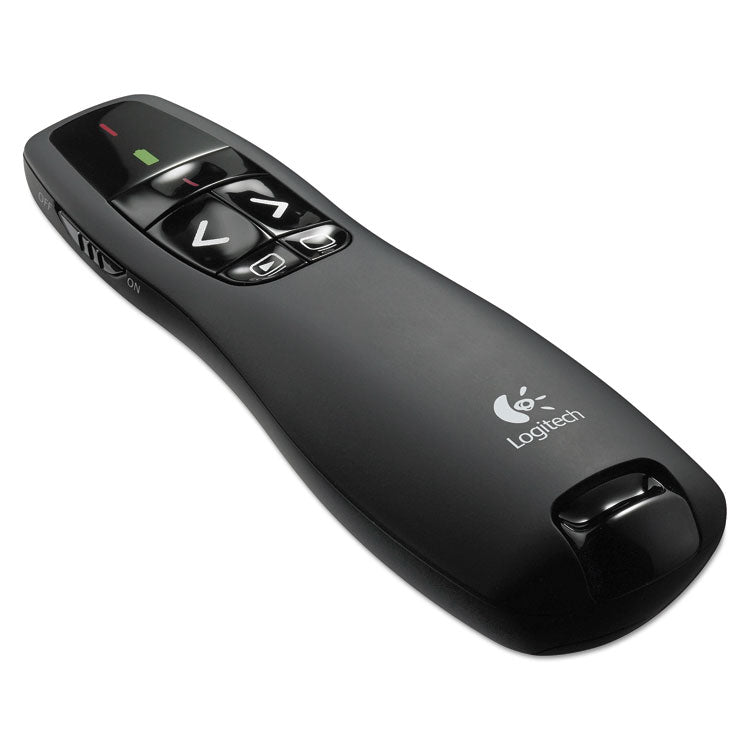 Logitech - R400 Wireless Presentation Remote with Laser Pointer, Class 2, 50 ft Range, Matte Black