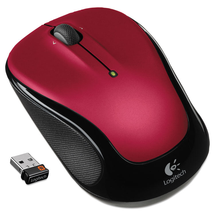 Logitech - M325 Wireless Mouse, 2.4 GHz Frequency/30 ft Wireless Range, Left/Right Hand Use, Red