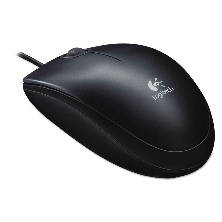 Logitech - B100 Optical USB Mouse, USB 2.0, Left/Right Hand Use, Black