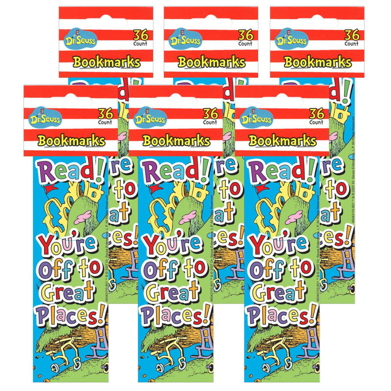 EUREKA - Dr. Seuss™ Oh, The Places... Bookmarks, 36 Per Pack, 6 Packs