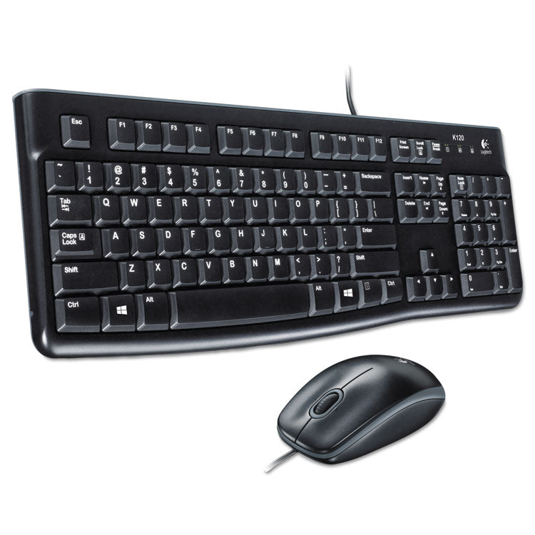 Logitech - MK120 Wired Keyboard + Mouse Combo, USB 2.0, Black