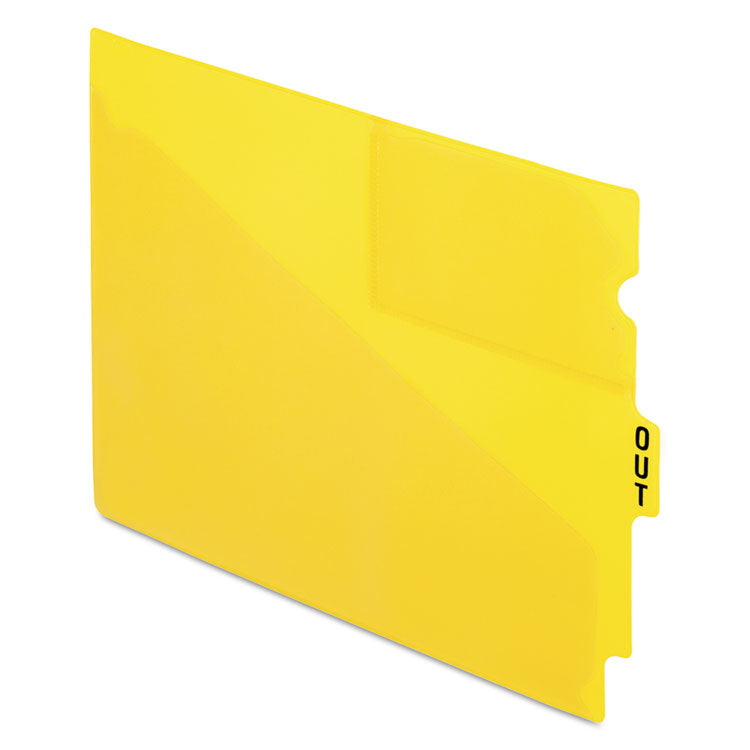 Pendaflex - Colored Poly Out Guides with Center Tab, 1/3-Cut End Tab, Out, 8.5 x 11, Yellow, 50/Box