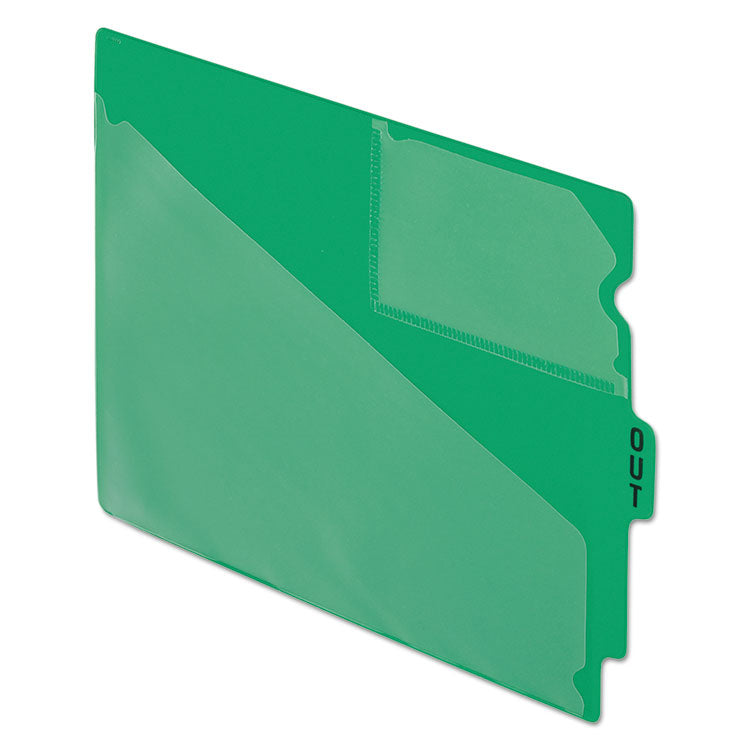 Pendaflex - Colored Poly Out Guides with Center Tab, 1/3-Cut End Tab, Out, 8.5 x 11, Green, 50/Box