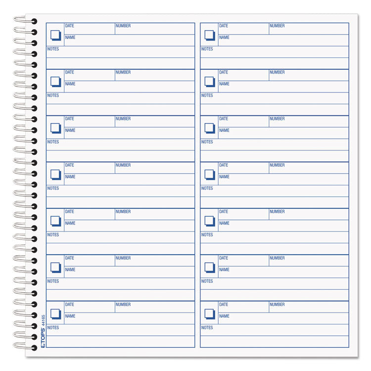 TOPS - Voice Mail Message Book, One-Part (No Copies), 4 x 1.14, 14 Forms/Sheet, 1,400 Forms Total