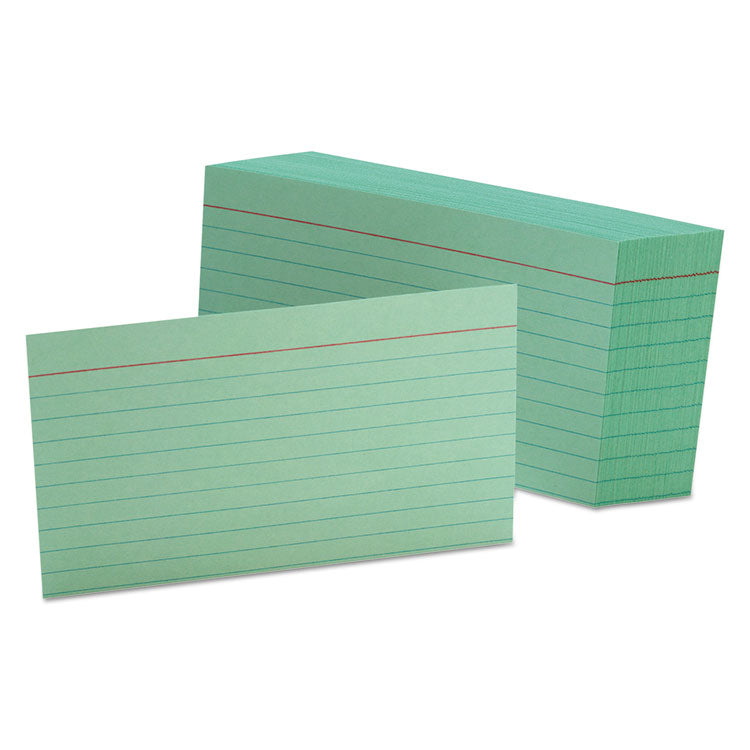 Oxford - Ruled Index Cards, 3 x 5, Green, 100/Pack