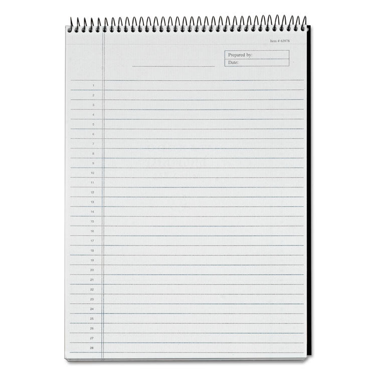 TOPS - Docket Diamond Top-Wire Ruled Planning Pad, Wide/Legal Rule, Black Cover, 60 White 8.5 x 11.75 Sheets
