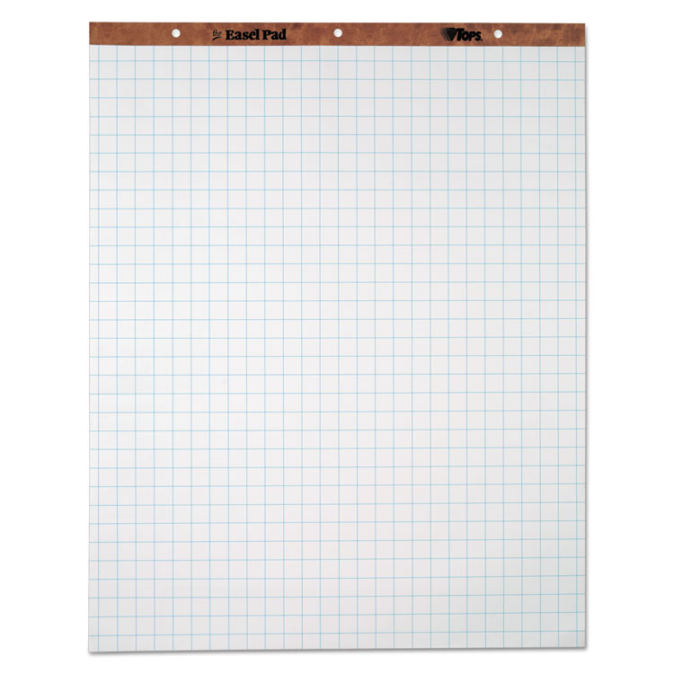 TOPS - Easel Pads, Quadrille Rule (1 sq/in), 27 x 34, White, 50 Sheets, 4/Carton