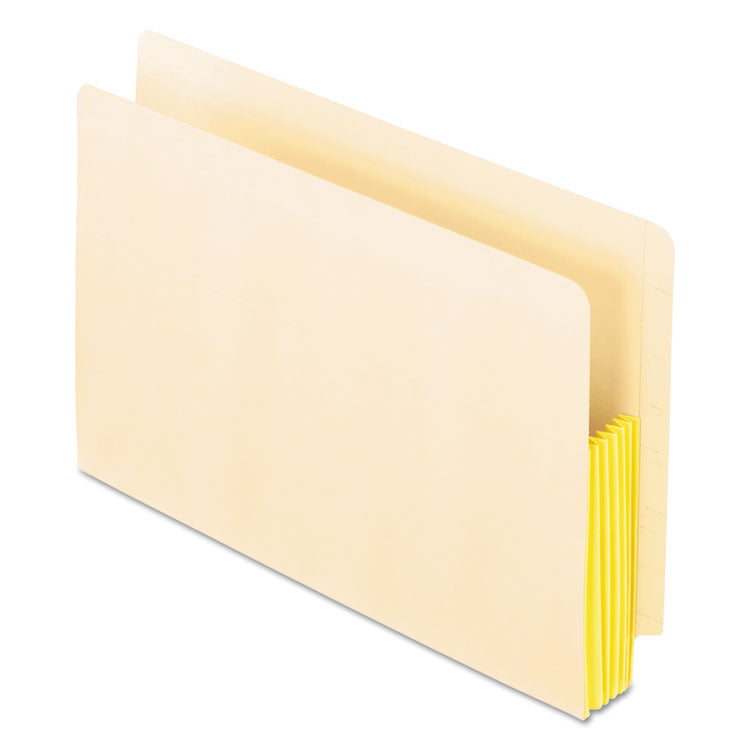 Pendaflex - Manila Drop Front Shelf File Pockets with Rip-Proof-Tape Gusset Top, 5.25" Expansion, Legal Size, Manila, 10/Box