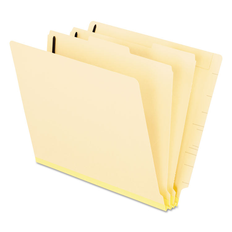 Pendaflex - Manila End Tab Classification Folders, 2 Dividers, Letter Size, Manila, 10/Box