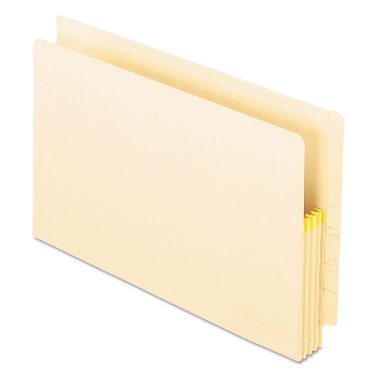 Pendaflex - Manila Drop Front Shelf File Pockets with Rip-Proof-Tape Gusset Top, 3.5" Expansion, Legal Size, Manila, 25/Box