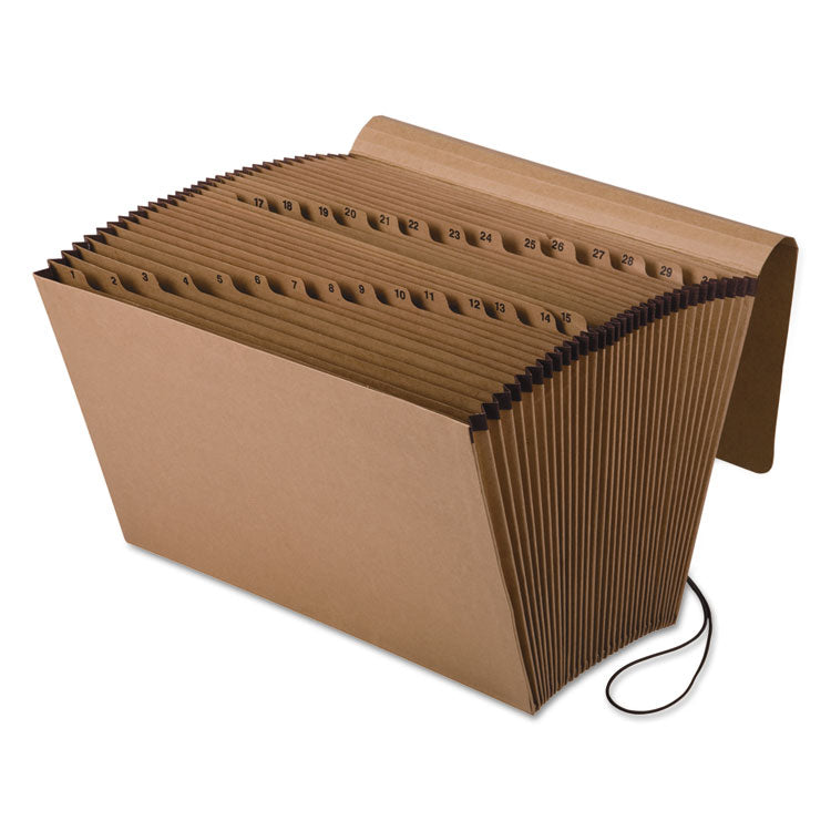 Pendaflex - Kraft Indexed Expanding File, 31 Sections, Elastic Cord Closure, 1/15-Cut Tabs, Legal Size, Brown