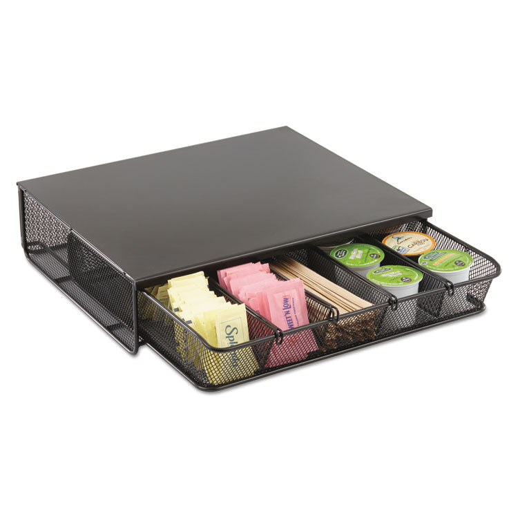 Safco - One Drawer Hospitality Organizer, 5 Compartments, 12.5 x 11.25 x 3.25, Black