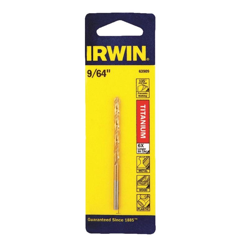 IRWIN TOOLS - Irwin 9/64 in. X 2-7/8 in. L High Speed Steel Drill Bit Straight Shank 1 pc [63909]