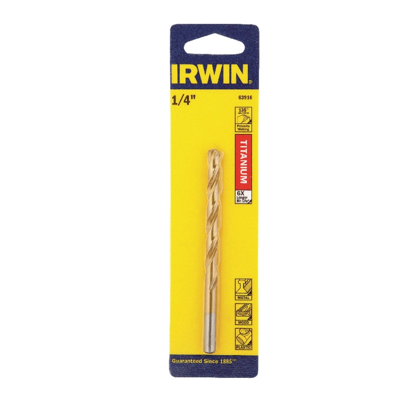 IRWIN - Irwin 1/4 in. X 4 in. L High Speed Steel Drill Bit Straight Shank 1 pc - Case of 3 [63916]