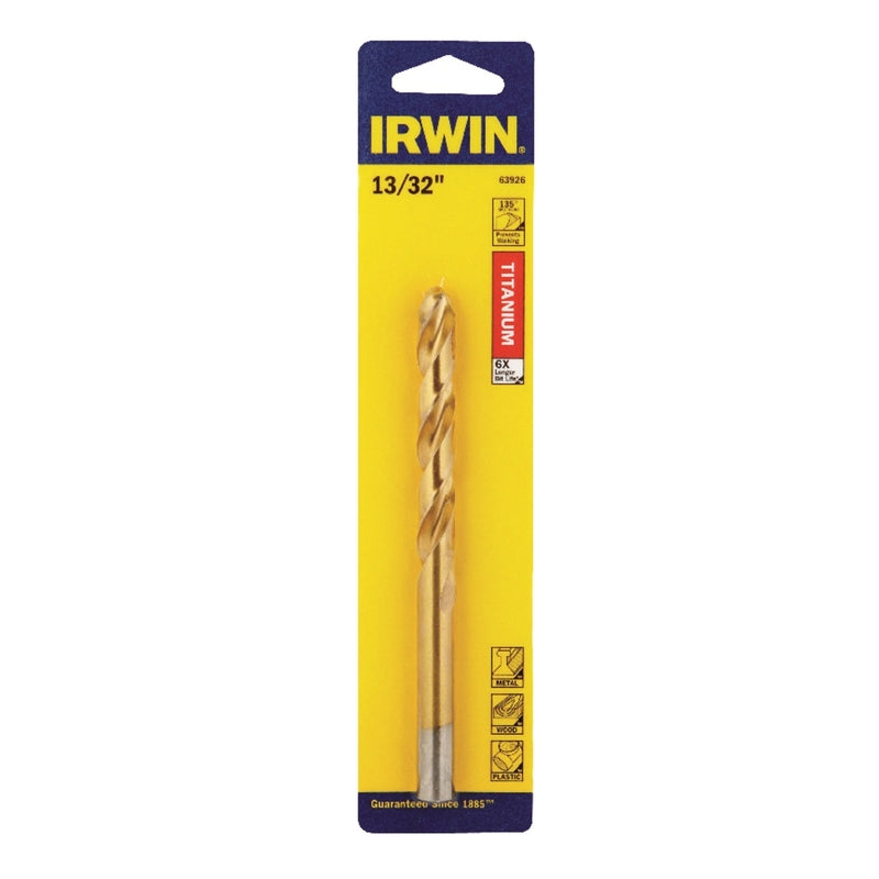 IRWIN TOOLS - Irwin 13/32 in. X 5-1/4 in. L High Speed Steel Drill Bit Round Shank 1 pc