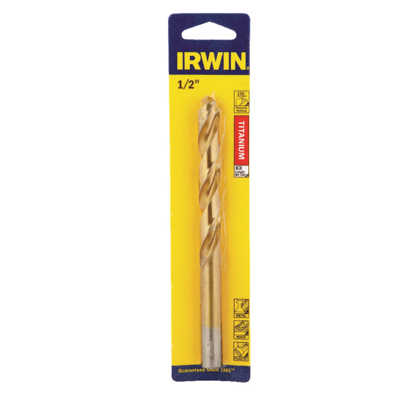 IRWIN TOOLS - Irwin 1/2 in. X 6 in. L High Speed Steel Drill Bit Round Shank 1 pc