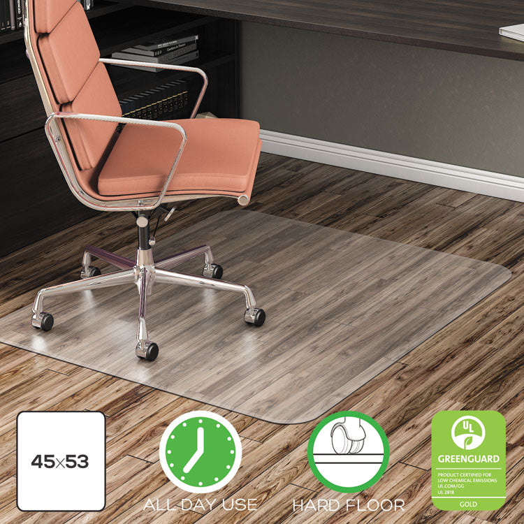 deflecto - EconoMat All Day Use Chair Mat for Hard Floors, Rolled Packed, 45 x 53, Clear