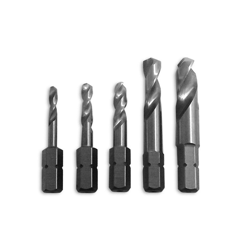 MILESCRAFT - Milescraft High Speed Steel Stubby Drill Bit Set Hex Shank 5 pk