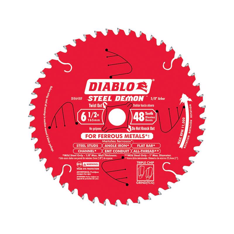 DIABLO - Diablo Steel Demon 6-1/2 in. D X 5/8 in. TiCo Hi-Density Carbide Metal Saw Blade 48 teeth 1 pk