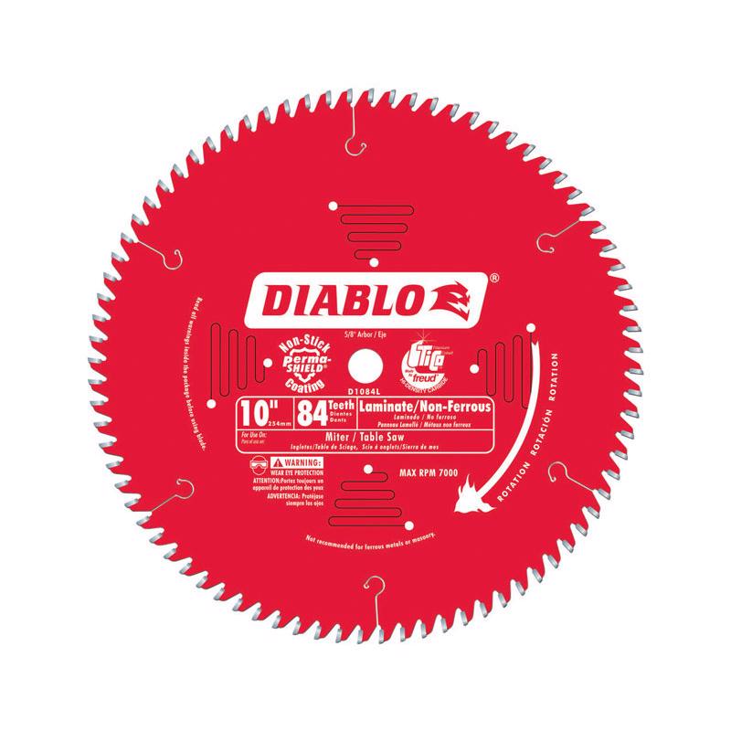 DIABLO - Diablo 10 in. D X 5/8 in. TiCo Hi-Density Carbide Metal and Laminate Blade 84 teeth 1 pk