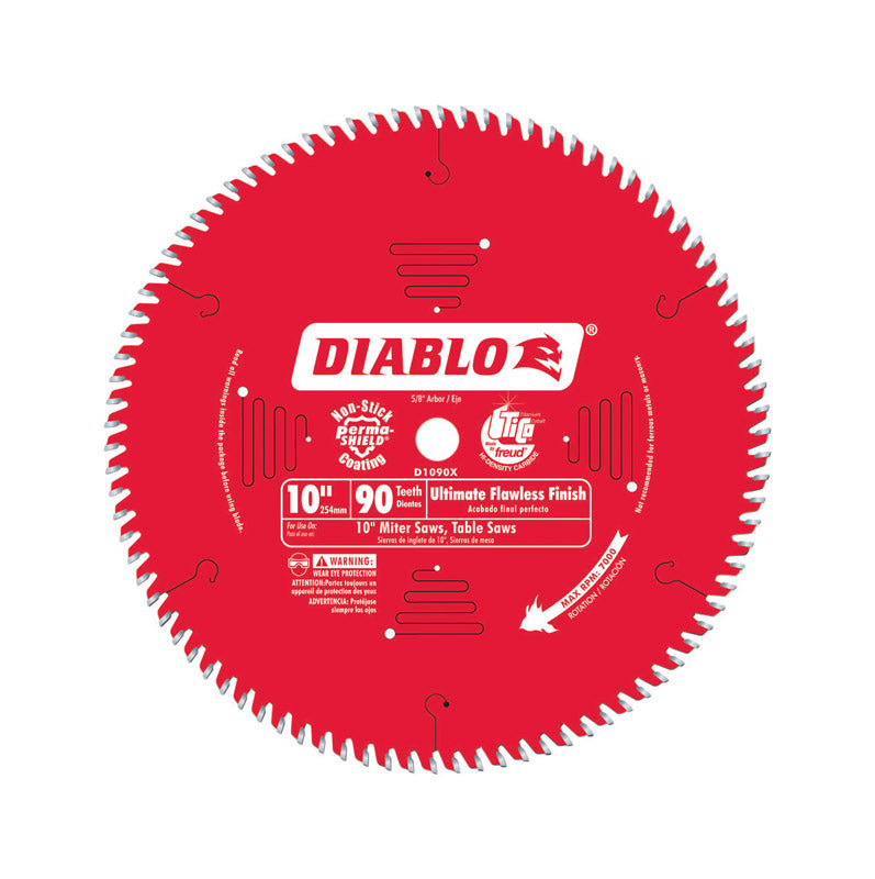 DIABLO - Diablo 10 in. D X 5/8 in. TiCo Hi-Density Carbide Circular Saw Blade 90 teeth 1 pk