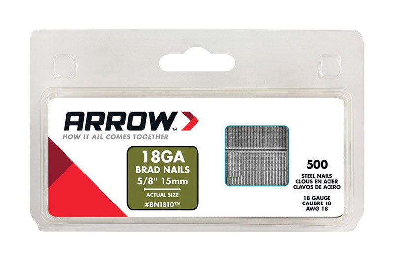 ARROW - Arrow BN18 18 Ga. X 5/8 in. L Galvanized Steel Brad Nails 1000 pk 0.32 lb