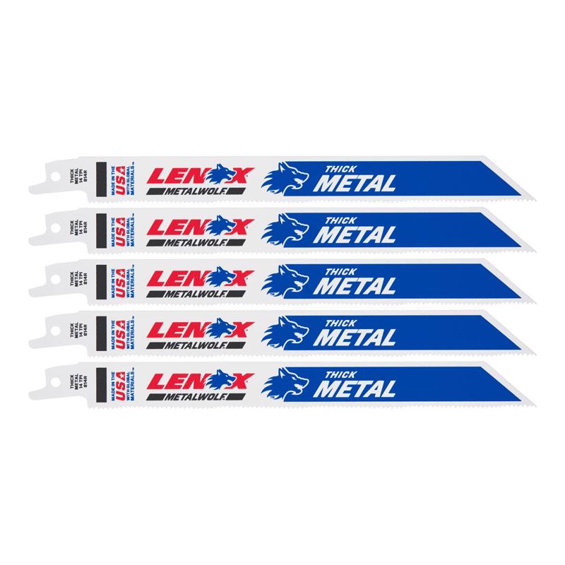 LENOX - LENOX METALWOLF 8 in. Bi-Metal WAVE EDGE Reciprocating Saw Blade 14 TPI 5 pk