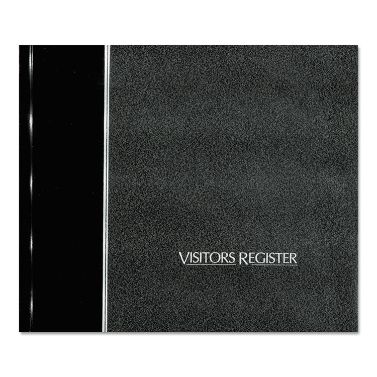 National - Hardcover Visitor Register Book, Black Cover, 9.78 x 8.5 Sheets, 128 Sheets/Book