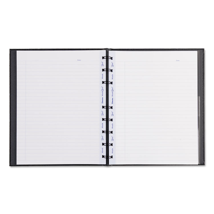 Blueline - MiracleBind Notebook, 1-Subject, Medium/College Rule, Black Cover, (75) 9.25 x 7.25 Sheets