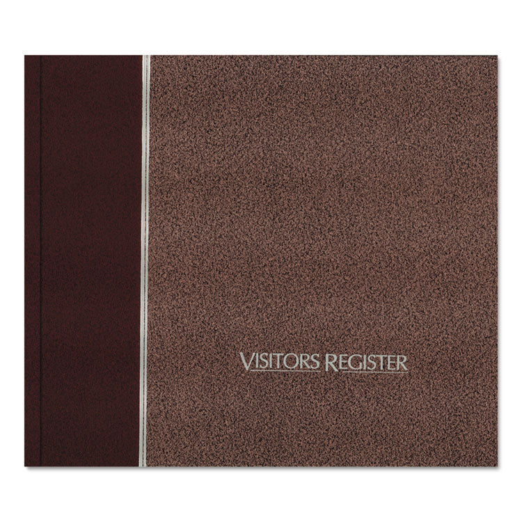 National - Hardcover Visitor Register Book, Burgundy Cover, 9.78 x 8.5 Sheets, 128 Sheets/Book