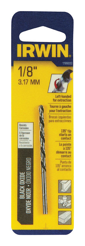 IRWIN - Irwin 1/8 in. X 2-3/4 in. L High Speed Steel Left Hand Drill Bit Round Shank 1 pc