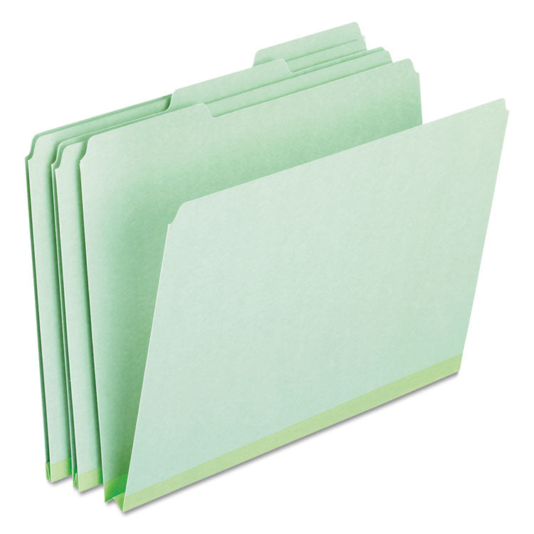 Pendaflex - Pressboard Expanding File Folders, 1/3-Cut Tabs: Assorted, Letter Size, 1" Expansion, Green, 25/Box