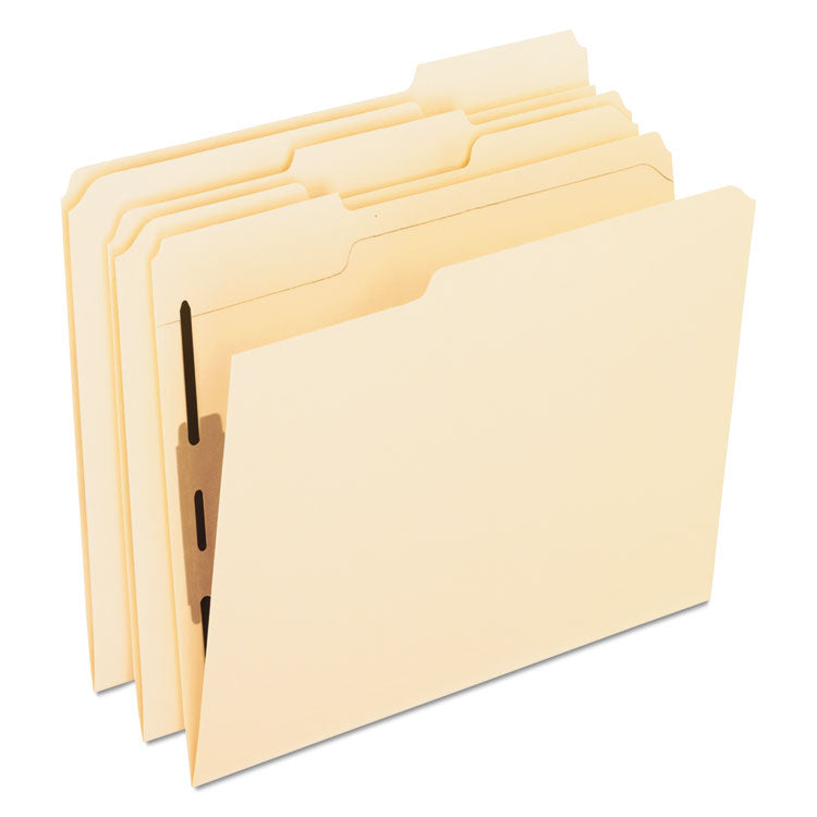 Pendaflex - Manila Fastener Folders with Bonded Lesspace Fasteners, 2 Fasteners, Letter Size, Manila Exterior, 50/Box